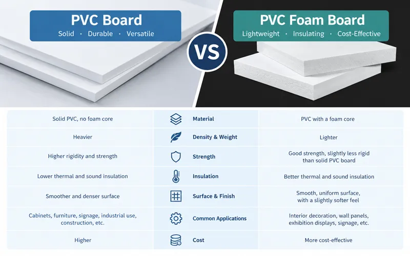 PVC board vs PVC foam board comparison